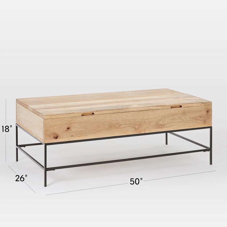 Industrial Storage PopUp Coffee Table (91 cm) West Elm Australia